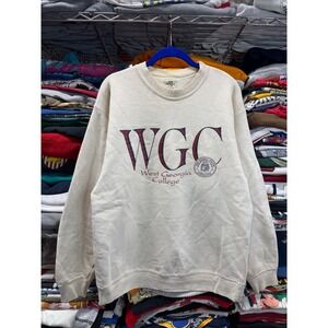 Vintage 90s  West Georgia College Sweatshirt Mens Large Cream WGC USA Made